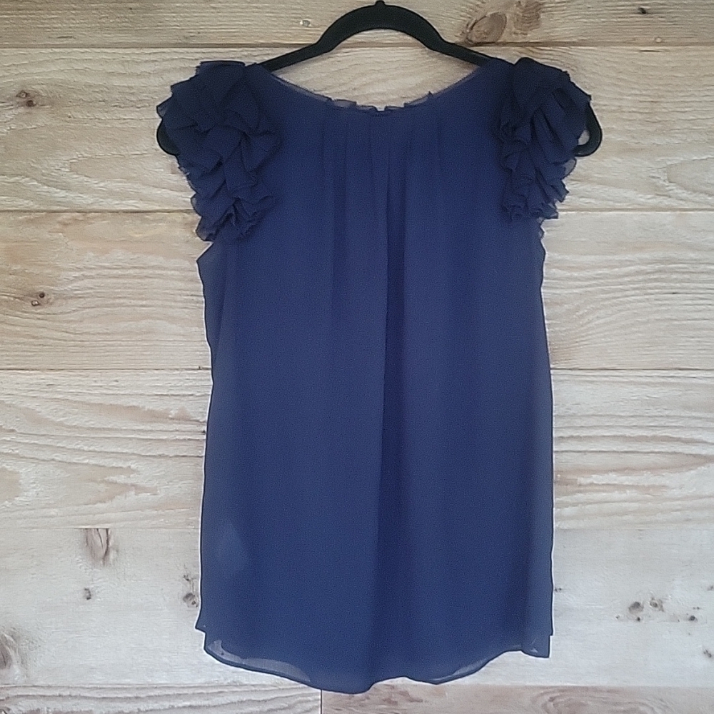 Banana Republic Navy Blue Pleated Sleeveless Top Size XSmall - Picture 6 of 6